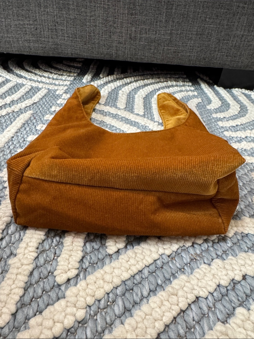 MERIT Signature Corduroy Tie Top Cosmetic Bag Caramel Brown - Picture 5 of 7